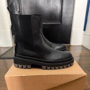 ZARA Ankle Boots with Gray Track Soles